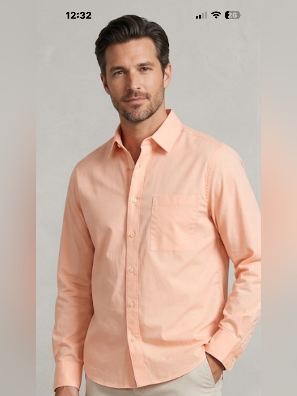 lululemon athletica Men's Peach Button-Down Cotton Blend shirt NWT